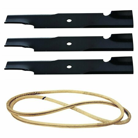 Aic Replacement Parts Belt & Blades Deck Kit for 48 Cut SCAG Tiger Fits Cub-Wild Fits CAT-STWC 48 LAB40-0425BELT-BLADES